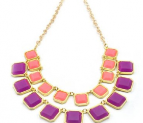 New arrival 2 row squre necklace,fashion necklace,bubble Bib Necklace