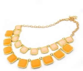 New arrival 2 row squre necklace,fashion necklace,bubble Bib Necklace