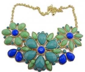 Hot New Fashion Resin Drop Petal Flower Choker Bib Statement Necklace
