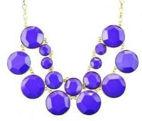 Purple Bubble Necklace, Statement Jewelry, Chunky Necklace, Bib Necklace 